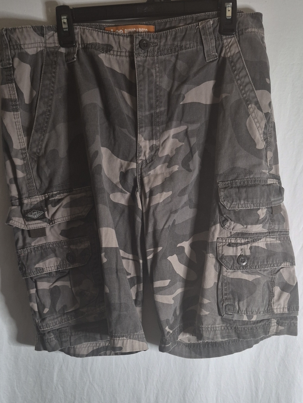 Lee Dungarees Men's Cargo Shorts - Gray with Orange Label